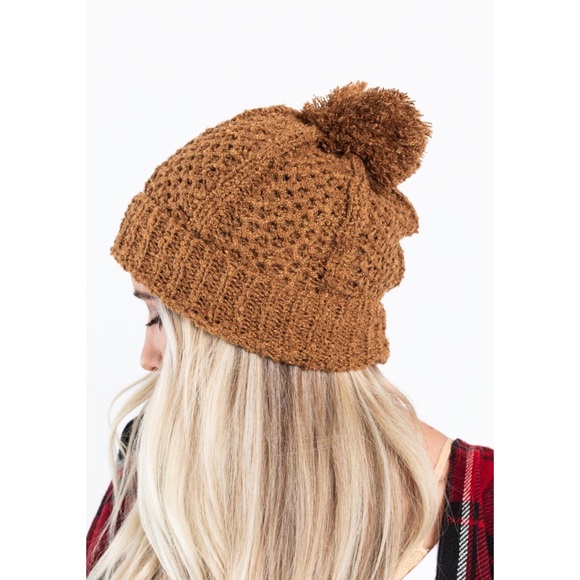 Three Bird Nest Pom Pom Beanie - Picture 2 of 5